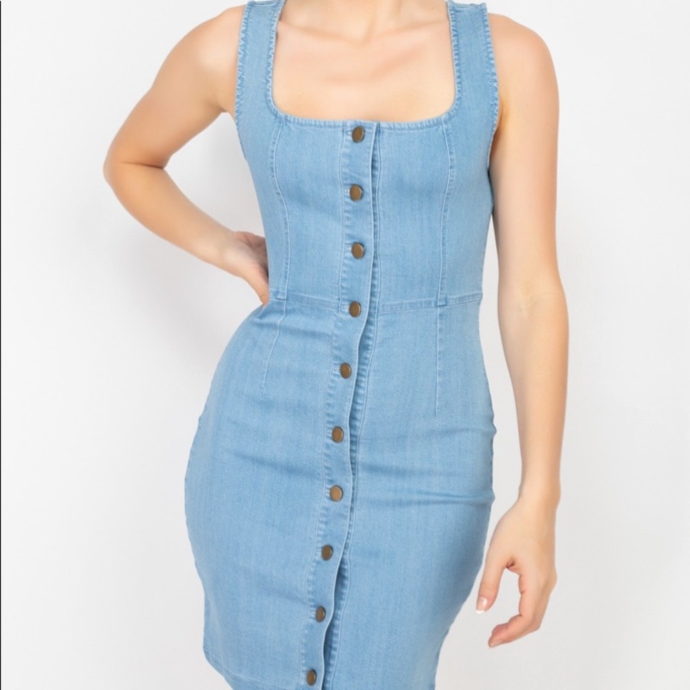 Sleeveless Stretch Casual Denim Jean dress Womenswear